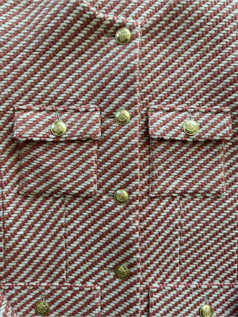 J CREW | ISABELLE PINK & WHITE TWEED LADY JACKET | GOLD TONED BUTTONS, LINED EUC - Picture 2 of 7